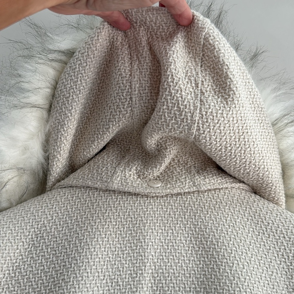 *LIKE NEW* Women's I.N.C International Concepts Cream Tweed Winter Coat - Size L - Picture 11 of 14